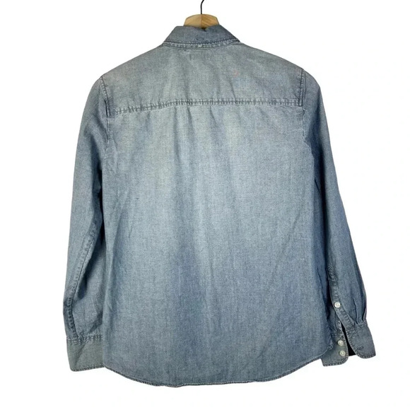 J. Crew Light Blue Chambray Western Long Sleeve Button Down XS - Picture 2 of 4